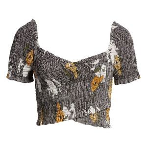 NWT ASTR the Label Smocked Crop Top Size M